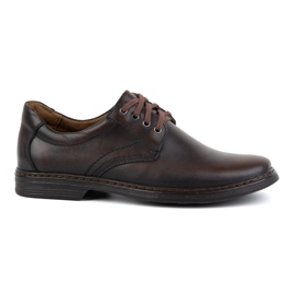 KOMODO Zapatos de hombre fabricados en piel natural, con cordones 933KOM, marrón oscuro negro