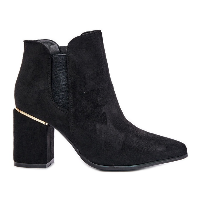 Botas De Ante Ecológico Con Tacón Alto Aislado Negro Daivine