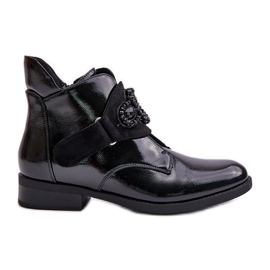 Botas Mujer Charol Con Adorno, Aislante S.Barski HY42-021 Negro
