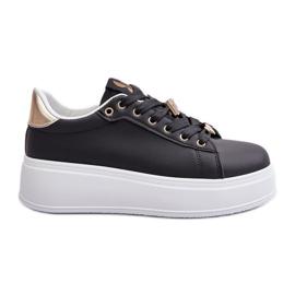 Zapatillas Mujer Plataforma Con Adornos, Negro Herbisa