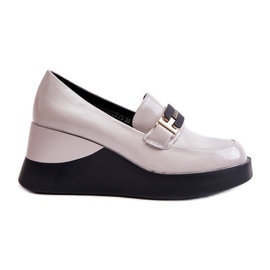 Vinceza 58337 Mocasines Cuña Charol Gris
