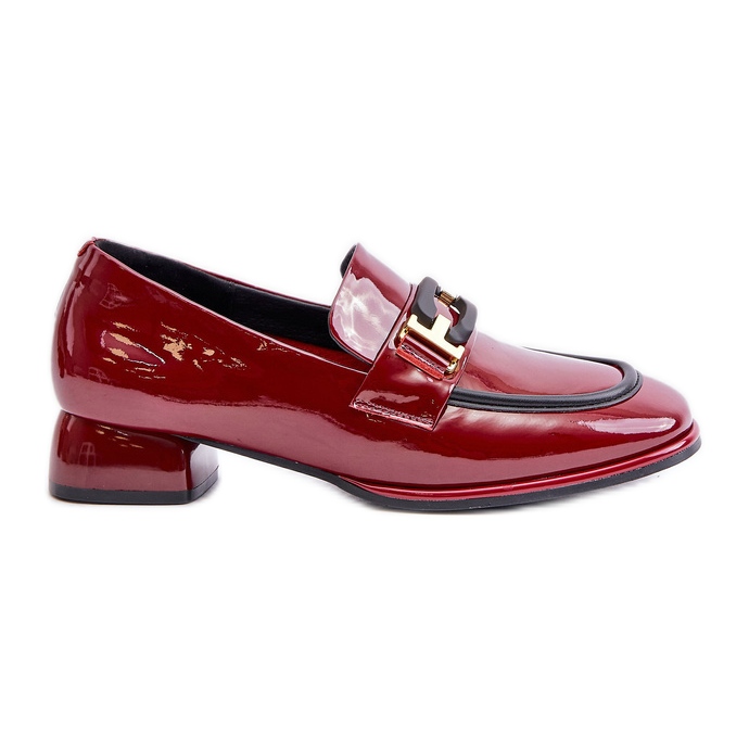 Zapatos mujer charol con bloque Artiker 55C0103 Burdeos rojo