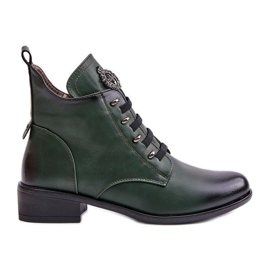 Jezzi Botines bajos con aislamiento, cremallera y adorno, verde Nevalia