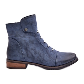 Jezzi Botas planas de mujer con aislamiento Labise azul
