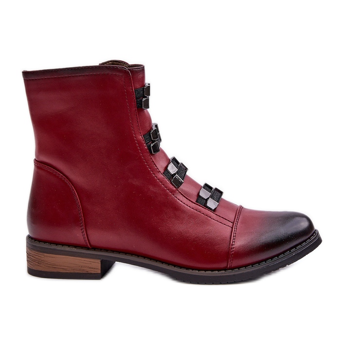 Jezzi Botas de mujer con aislamiento Evalith burdeos y cremallera rojo Jezzi Botas de mujer con aislamiento Evalith burdeos y cremallera rojo