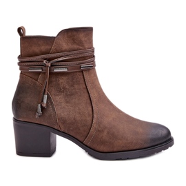 Jezzi Botas De Mujer Con Tacón Alto Cálido Marrón Lobina