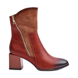 Botas aislantes de mujer marrones con tacón alto Relabina marrón