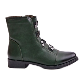 Jezzi Botas de mujer aislantes verdes con cremallera Evalith