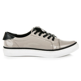 Betler Zapatillas deportivas lacadas con diamantes gris
