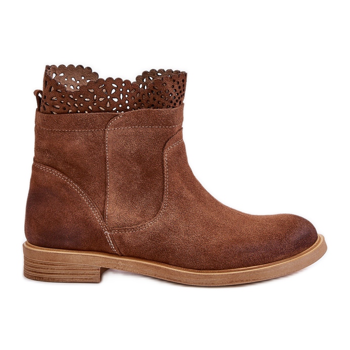 Botas Planas Bajas Mujer Ante Lewski 3624 Marrón Botas Planas Bajas Mujer Ante Lewski 3624 Marrón
