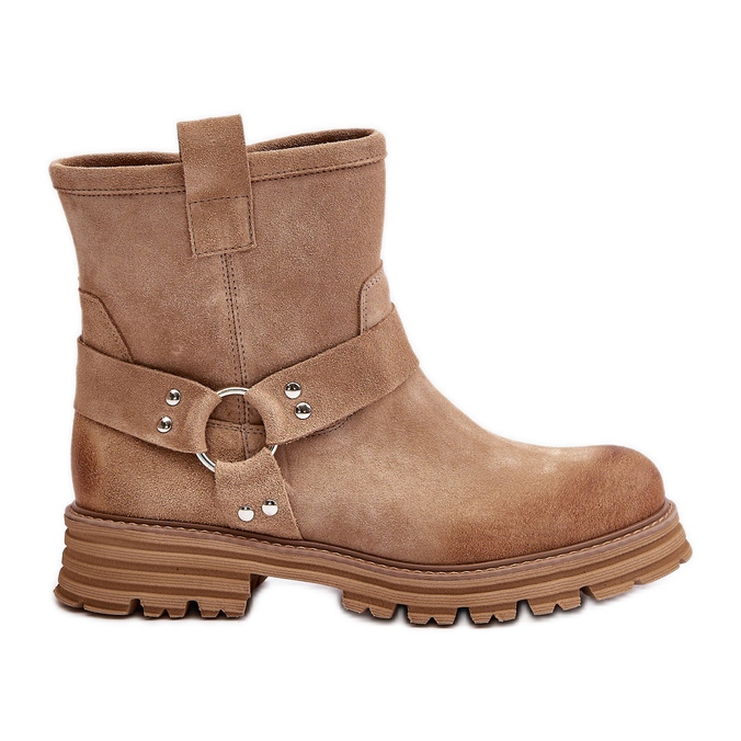 Botas Planas Mujer Ante Lewski 3610 Beige