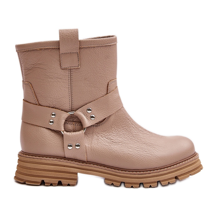 Botas Planas Mujer Piel Lewski 3610 Beige