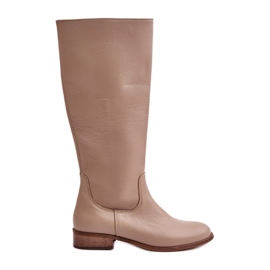 Lewski Botas Media Caña Mujer Piel Cremallera Izquierda 3616 Beige