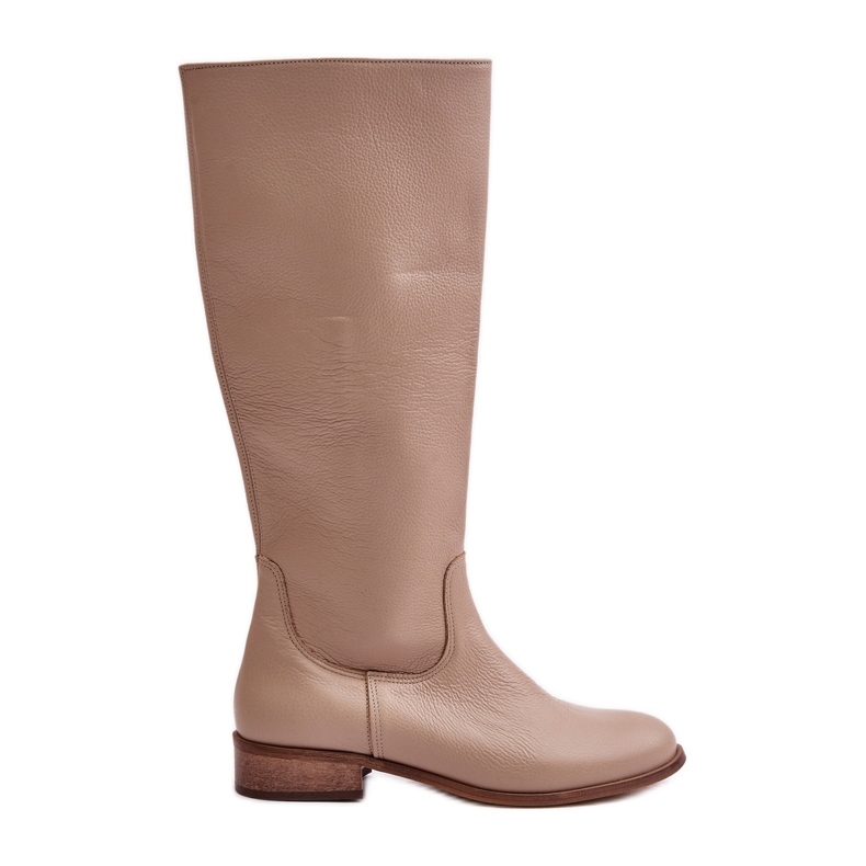 Lewski Botas Media Caña Mujer Piel Cremallera Izquierda 3616 Beige
