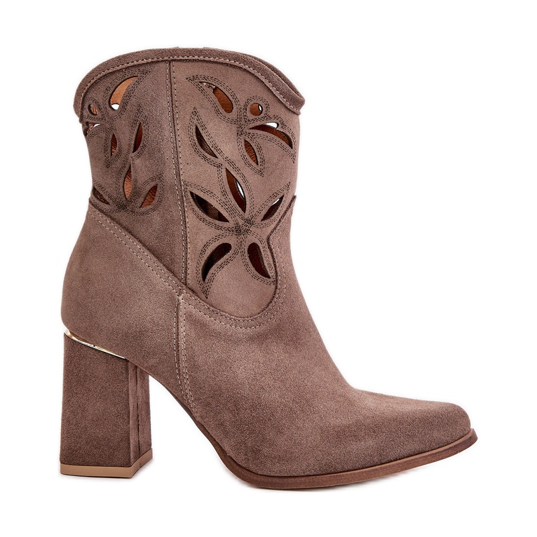 Botines de ante calados Lewski 3629 Beige oscuro