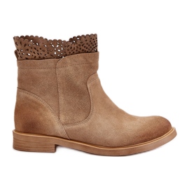 Lewski Shoes Botas Planas Bajas Mujer Ante Lewski 3624 Beige