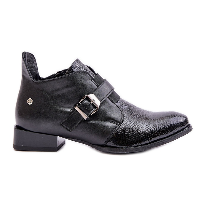 Botas Bajas De Piel Con Cremallera Maciejka 06692-01 Negro