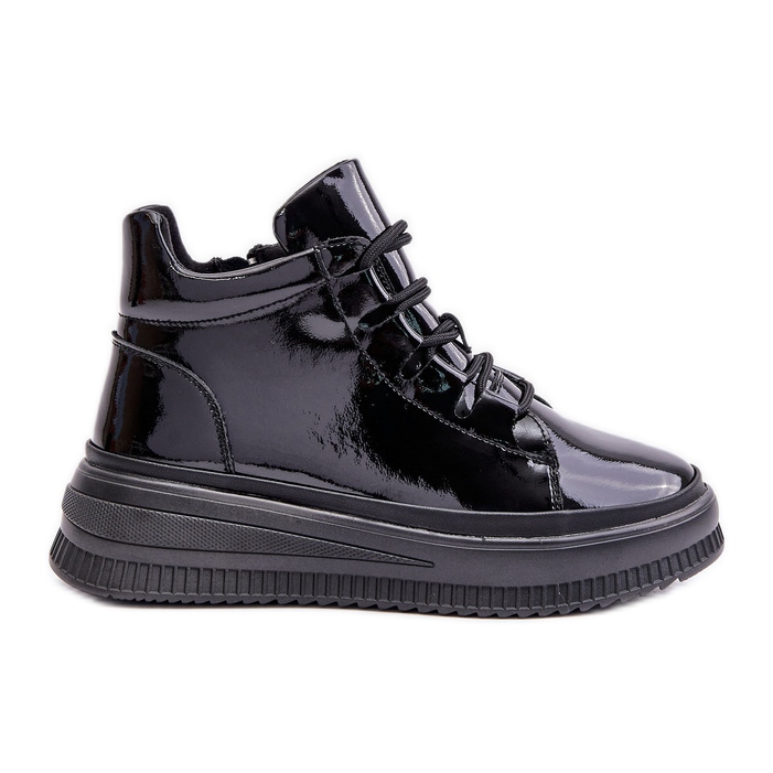 Deportivas Plataforma Charol Ligero Piel Natural Artiker 55C1049 Negro