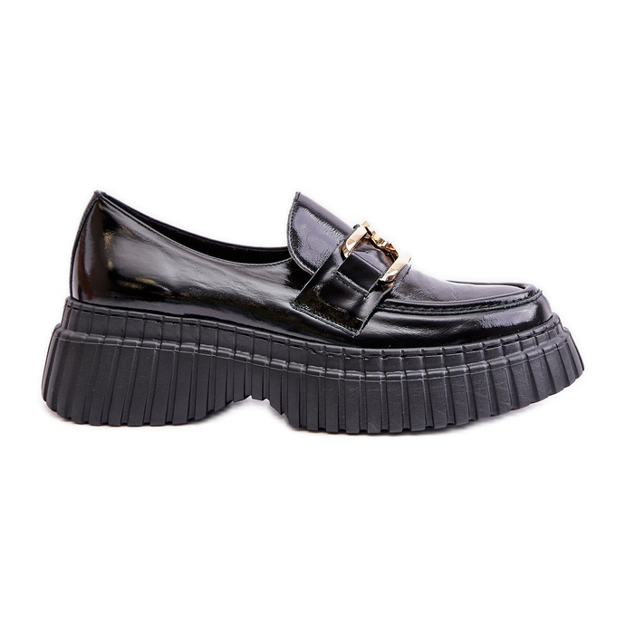 Zazoo 20176 Zapatos Mocasines Mujer Charol, Piel Natural, Negro