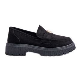Mocasines Brogues De Mujer Con Detalle Dorado, Negro Arilva
