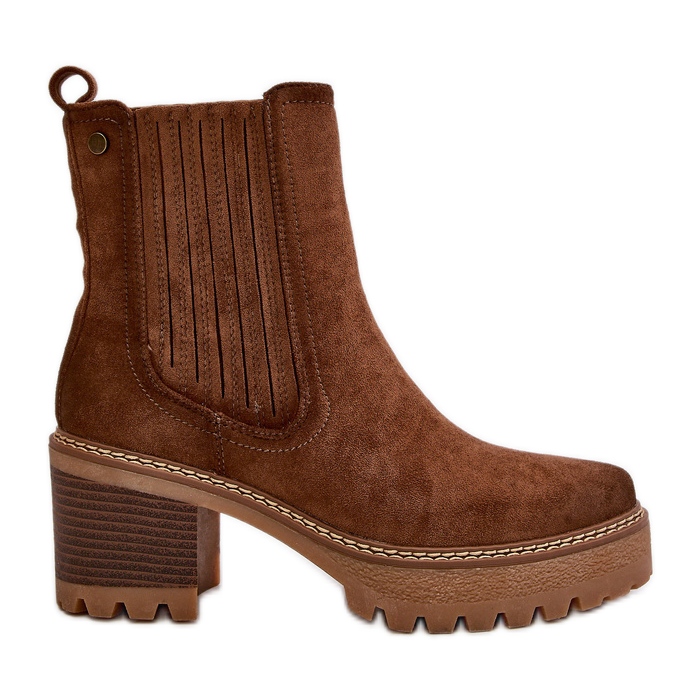 Botas de Mujer de Tacón Alto confeccionadas en Ante Ecológico, Nevitas Marrón Cálido Botas de Mujer de Tacón Alto confeccionadas en Ante Ecológico, Nevitas Marrón Cálido