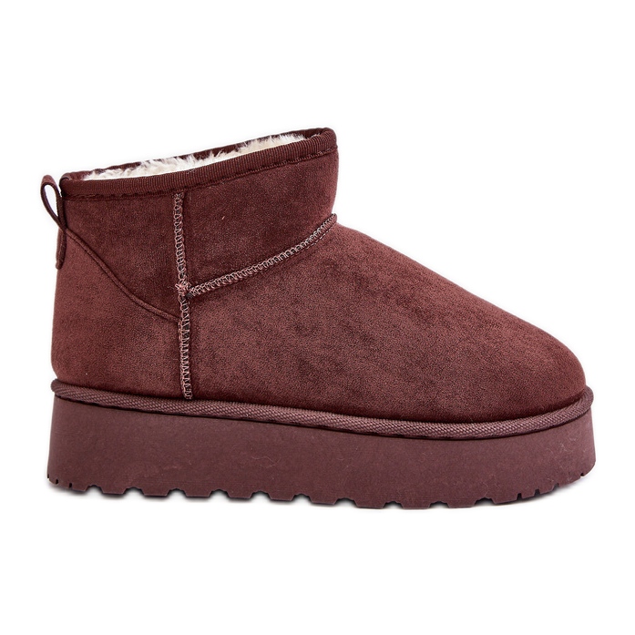 Botas de nieve con plataforma para mujer aisladas con pelo, marrón oscuro, Xamella