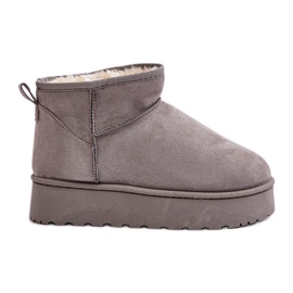 Botas de nieve con plataforma para mujer aisladas con pelo, gris Xamella