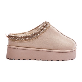 Botas de nieve para mujer con plataforma y forro de pelo, beige claro Remenia