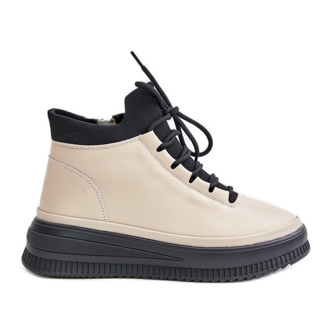 Deportivas Ligeras de Piel con Plataforma Artiker 55C0554 Beige