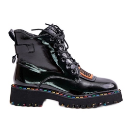Botas Trapper Mujer Charol Con Cremallera Piel Artiker 55C0517 Negro