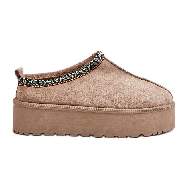 Pantuflas Mujer Plataforma Con Bordado, Beige Neroma Pantuflas Mujer Plataforma Con Bordado, Beige Neroma