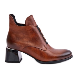 Zazoo 60504 Botines de piel, marrón cálido