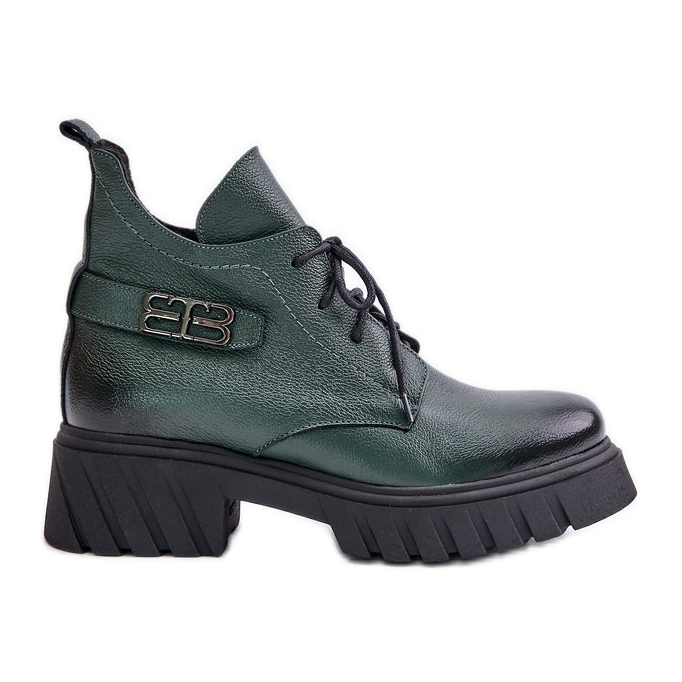 Zazoo 60483 Botas bajas de piel para mujer Warmed verde oscuro Zazoo 60483 Botas bajas de piel para mujer Warmed verde oscuro