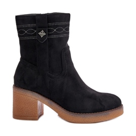Botas cálidas de tacón alto para mujer Vailia negra negro