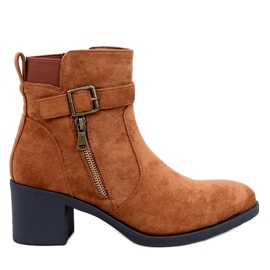 Botines clásicos de tacón Irving Camel marrón