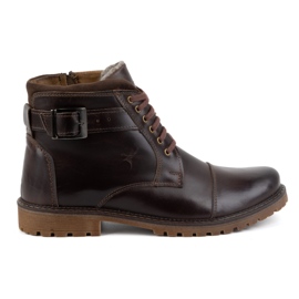 Olivier Zapatos de invierno para hombre Botines con cordones 136GT, marrón oscuro Olivier Zapatos de invierno para hombre Botines con cordones 136GT, marrón oscuro