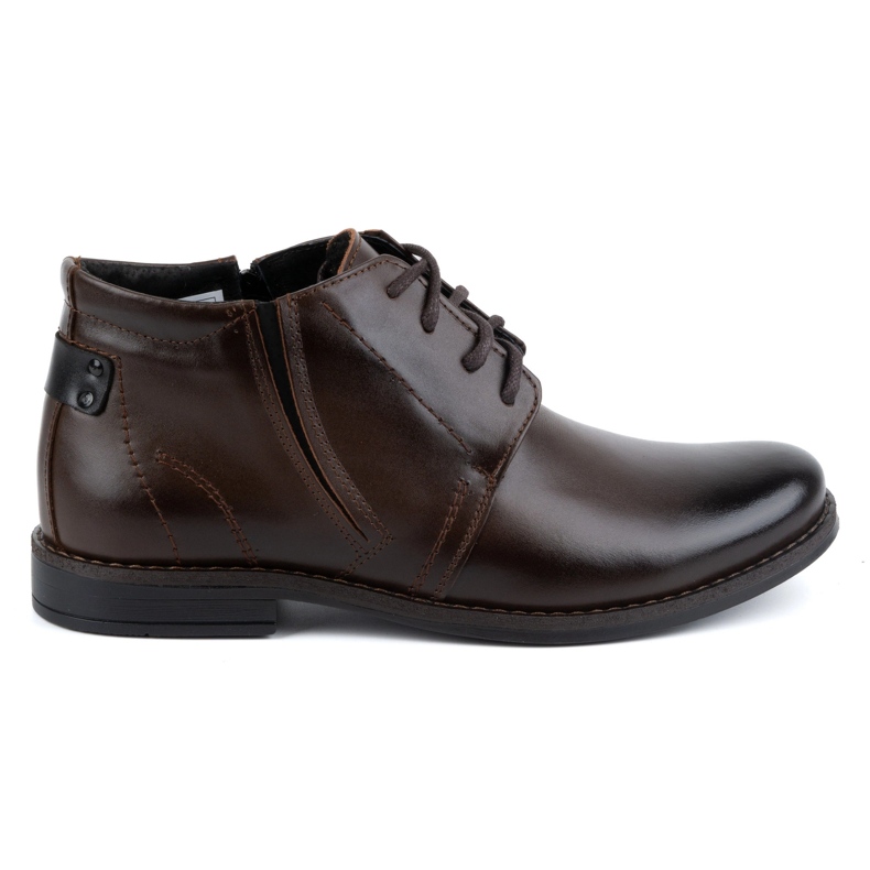 Botas de invierno de piel para hombre, marrón oscuro, 336LU - Olivier Shoes