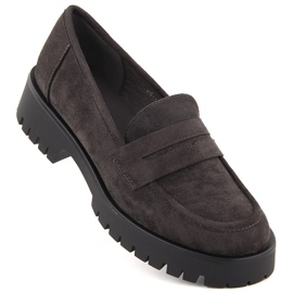 Mocasines de ante para mujer, gris Potocki 12437