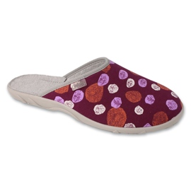 Zapatillas de mujer befado con estampado 235D202, burdeos rojo