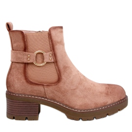 Botas Chelsea de tacón bajo Airon Khaki beige