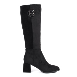Goodin Botas altas de mujer en ante negro