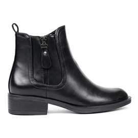 Botas Chelsea de mujer negras con cremallera decorativa negro Botas Chelsea de mujer negras con cremallera decorativa negro