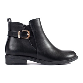 Botas Chelsea de mujer negras con elementos dorados negro Botas Chelsea de mujer negras con elementos dorados negro
