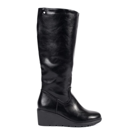 Botas cuña mujer negras negro