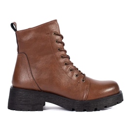Botines de piel marrón con suela gruesa de Sergio Leone