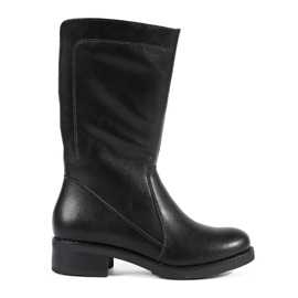 Botas cortas de mujer de piel negras de Sergio Leone negro