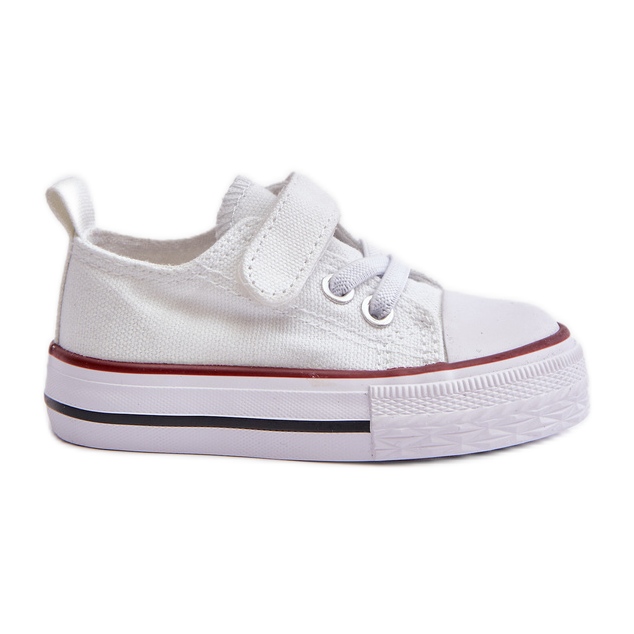 Zapatillas deportivas infantiles de tela con velcro, blanco Daloma