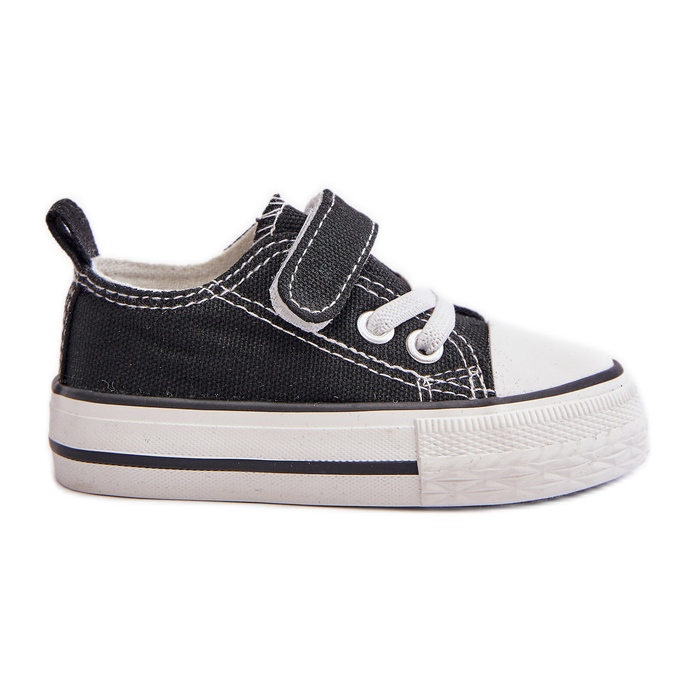 Zapatillas deportivas infantiles de tela con velcro, Negro Daloma