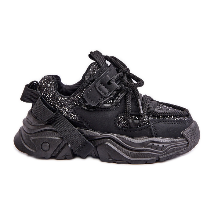 Zapatillas deportivas para niños decoradas con lentejuelas, Black Liatoma negro