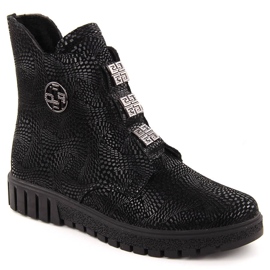 Botines de mujer de piel negra con plataforma de Filippo DBT6360 negro